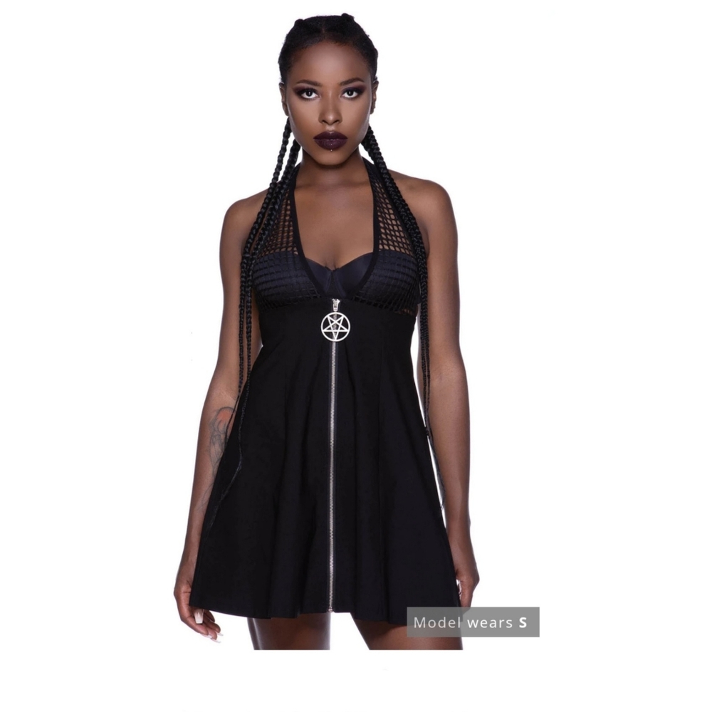 Killstar Pentagram Mesh Halter Dress XXL